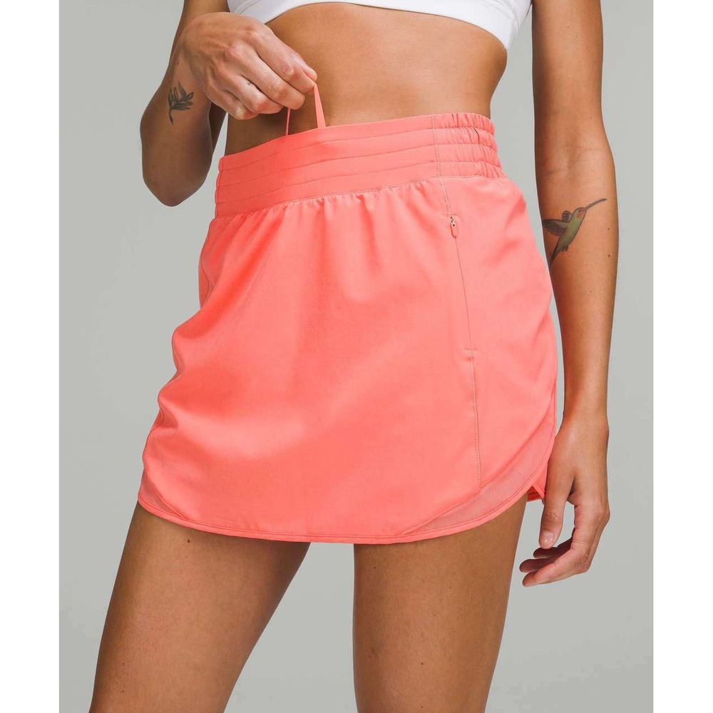 Lululemon Women's Hotty Hot High-Rise Skirt Skort Raspberry Cream Stretch 4